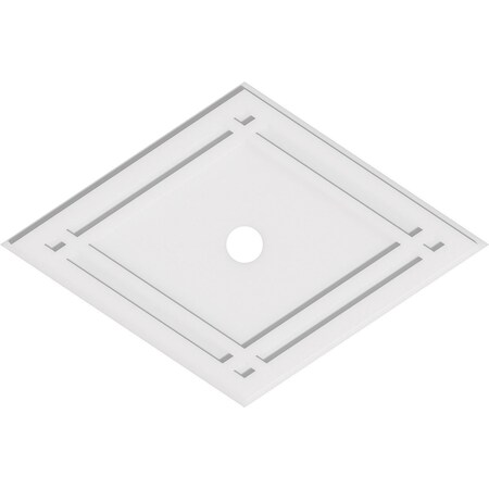 Ekena Millwork Diamond Architectural Grade PVC Ceiling Medallion, 40"W x 26 5/8"H x 3"ID x 14"C x 1"P, One-Piece CMP40X26DD-03000